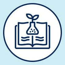 책과 새싹 선 아이콘