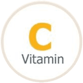 주황색 C 자와 Vitamin 글자가 그려진 원
